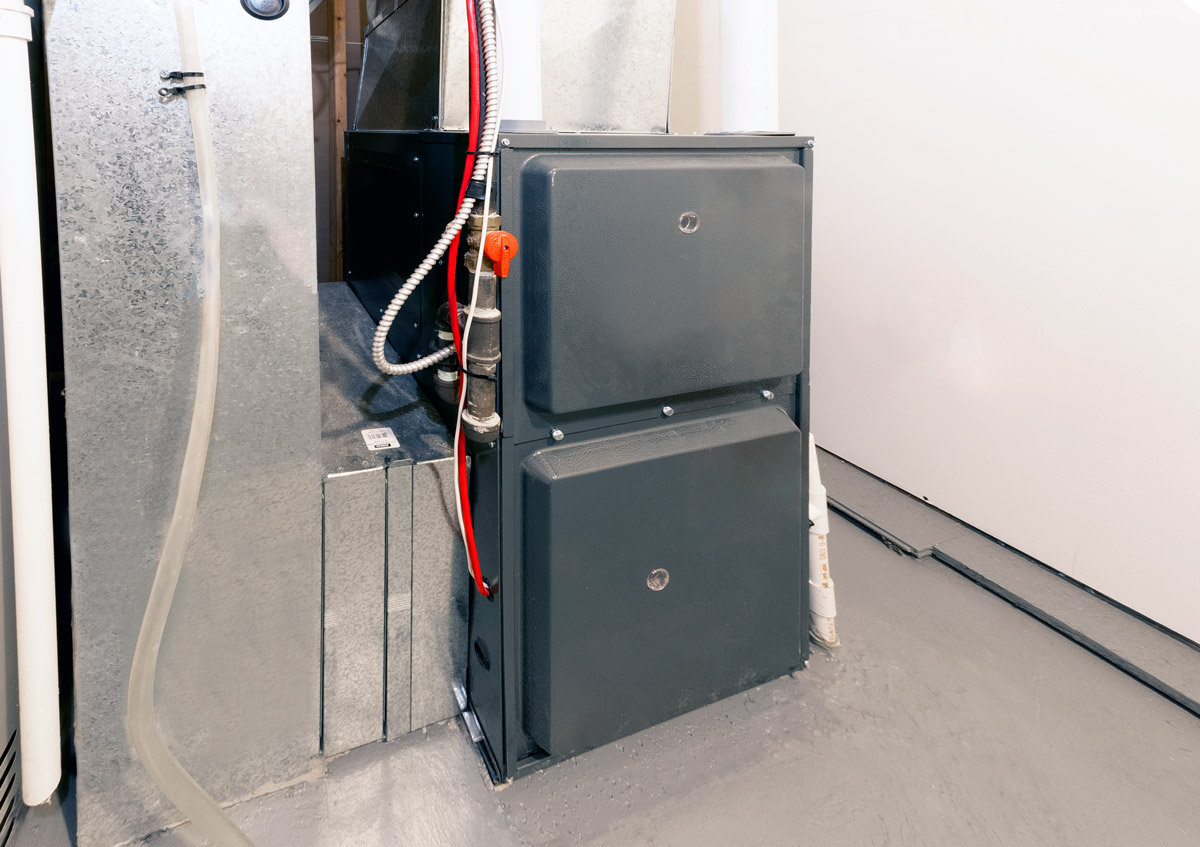 Furnace installation in utility room