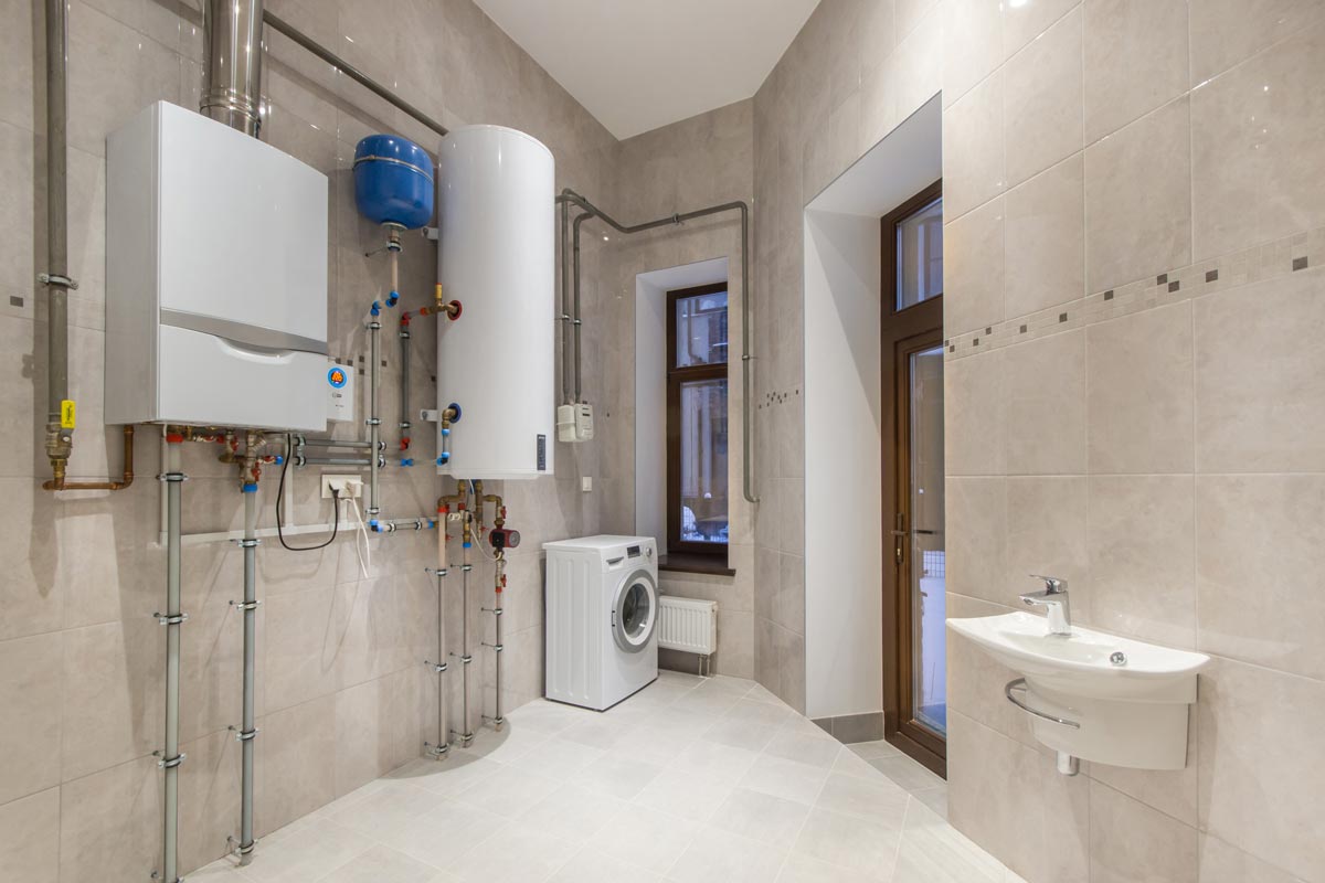 Modern boiler and water heater setup
